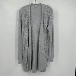 Chicos Womens Old Money Cardigan Size 1 US M Wool Cashmere‎ Blend Minimalist